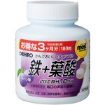 Orihiro Железо в виде жевательных конфет со вкусом сливы, 180 таблеток на 90 дней