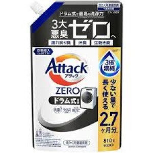 Kao Attack Zero Cуперконцентрат для стирки с защитой от повторного оседания грязи при стирке, с прохладным ароматом листвы и морского бриза, м/у 810 гр