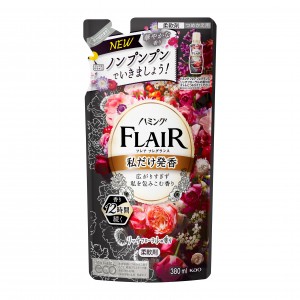 KAO Flair Fragrance Кондиционер-ополаскиватель для белья, изящный аромат цветочного букета, 380 мл.