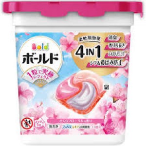 P&G Borde Gerbol 4D Spring Sakura Floral Scent  Капсулы для стирки белья 4в1 с кондиционером, аромат сакуры, 11шт