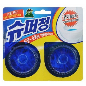 Таблетки очиститель для бачка унитаза, с эффектом окрашивания воды, Sandokkaebi Super Chang, 2х40гр