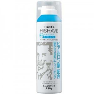 Feather "HiShave" Пена для бритья увлажняющая с гиалуроновой кислотой, 230 гр.