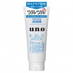 Shiseido Uno Освежающая чёрная мужская пенка-скраб для умывания, 130 гр
