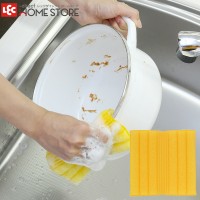 LEC / Тонкая губка для мытья посуды (для больших тарелок и чашек), размер (13х13х1,5 см) 1 шт