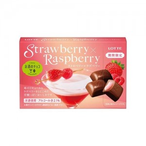 Lotte Strawberry Raspberry Шоколад с клубничным и малиновым ликером, 57 гр