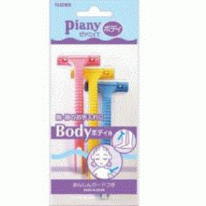 FEATHER "Piany T" Бритвенный станок для тела с одним лезвием с защитой от порезов 3шт.