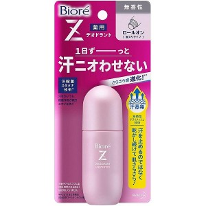 KAO Biore Deodorant Z Роликовый дезодорант-антиперспирант с антибактериальным эффектом, без аромата, 40 мл.