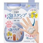 KAO "Biore U Foaming Stamp Hand Soap" Антибактериальное мыло-пенка для рук, с дозатором в форме лапки, для всей семьи, с ароматом свежести, флакон 250 мл + запасной блок 450 мл
