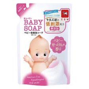 Cow QP Baby Soap Детская пенка "2 в 1" для волос и тела с первыхх дней жизни с ароматом мыла (Без слез), наполнитель 350 мл
