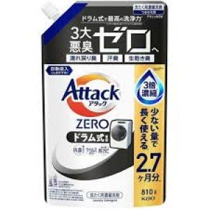 Kao Attack Zero Cуперконцентрат для стирки с защитой от повторного оседания грязи при стирке, с прохладным ароматом листвы и морского бриза, м/у 810 гр