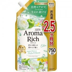 LION Aroma Rich Elle Кондиционер для белья с богатым ароматом натуральных масел, 750 мл