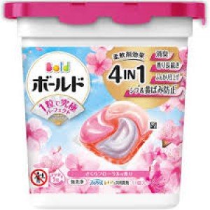 P&G Borde Gerbol 4D Spring Sakura Floral Scent  Капсулы для стирки белья 4в1 с кондиционером, аромат сакуры, 11шт