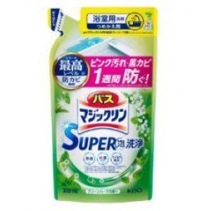 KAO "Magiсclean" Чистящий спрей-пенка для ванной комнаты предотвращающий образование розовой и чёрной плесени, с антибактериальным эффектом, аромат трав, 300 мл