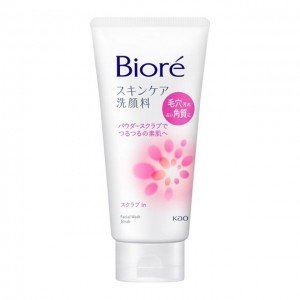 KAO "Biore Skin Care Scrub In" Пенка-скраб для лица, c освежающим цветочным ароматом, 130 г.