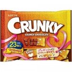 Lotte Crunky Шоколад хрустящий семейная пачка, 23 шт 81 гр