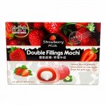 Bamboo House Моти японское рисовое пироженое Double Fillings Mochi, Клубника с молоком, 180 гр