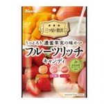 Kanro Fruits Rich карамель, ассорти 3 фруктовых вкуса, 70г.