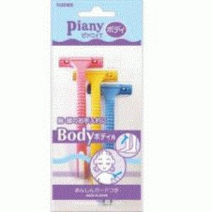 FEATHER "Piany T" Бритвенный станок для тела с одним лезвием с защитой от порезов 3шт.
