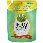 NIHON Крем-мыло для тела "Wins Body Soap aloe" с экстрактом алоэ и богатым ароматом, 400 мл