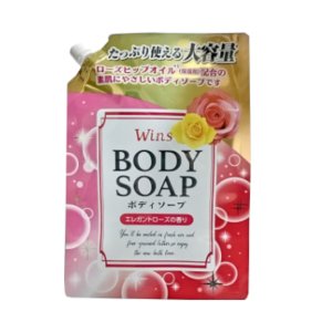 Nihon Wins Body Soap Rose Увлажняющий гель для душа с розовым маслом и богатым ароматом, 1000 мл